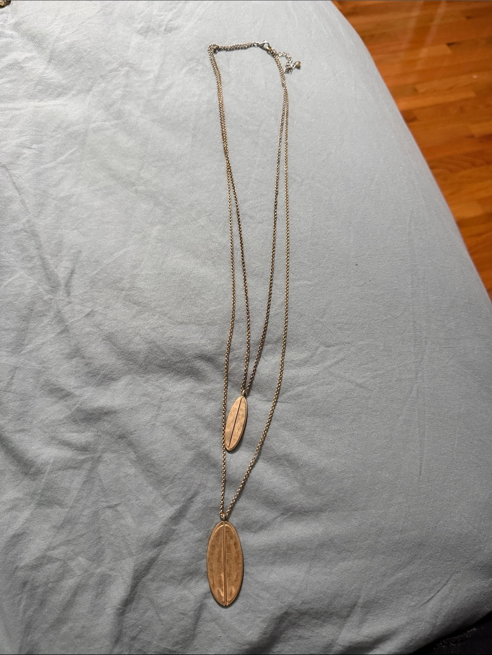 Gold-Silver Tone Double Pendant Necklace - Women Jewelry